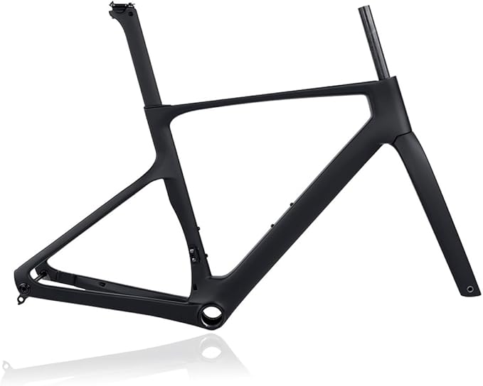 Carbon Fiber Road Bike Frameset 700C 46/48/51/54cm Disc Brake Breaking Wind Racing Frames Front12×100mm Rear12×142mm Thru Axle Frame with Fork Internal Routing