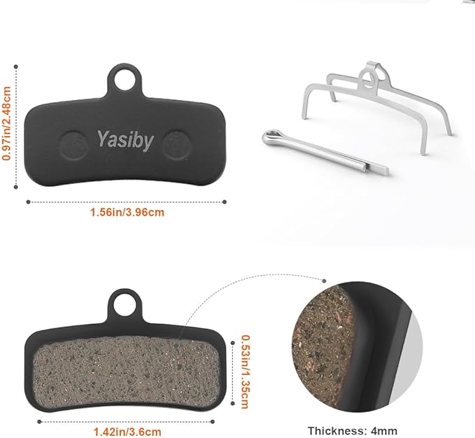 Bike Brake Pads, 4 Pairs Disc Brake Pads High-Performance with Installation Tools for Shimano MT420 MT520 M6120 M7120 M8120 Tektro TRP Ebike Moutain & Road Bike MTB Brake Pads Replacement
