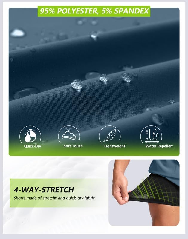 Bikewa Men's Mountain Bike Shorts 4D Padded Baggy Bicycle Biking Riding Lightweight Cycling Shorts with Zipper Pockets