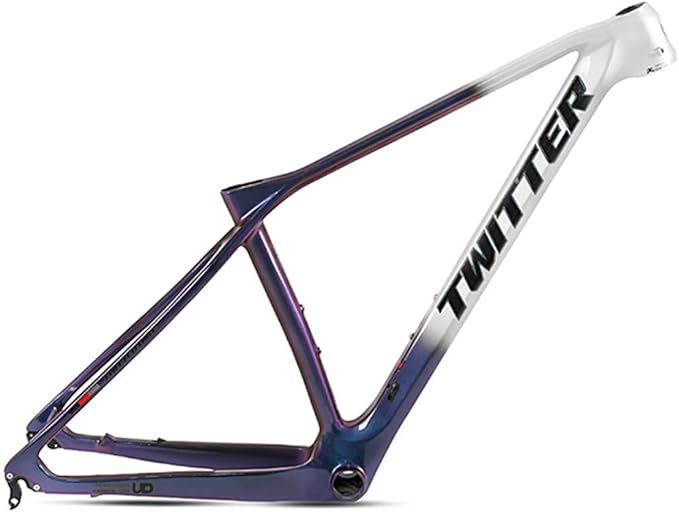 Carbon Fibre Mountain Bike Frame 27.5/29er 15/17/19in XC Cyclocross Disc Brake Bikes Frame 135mm QR Shifter Brake Internal Routing Press-in BB92*41mm(Silver,27.5 * 15")