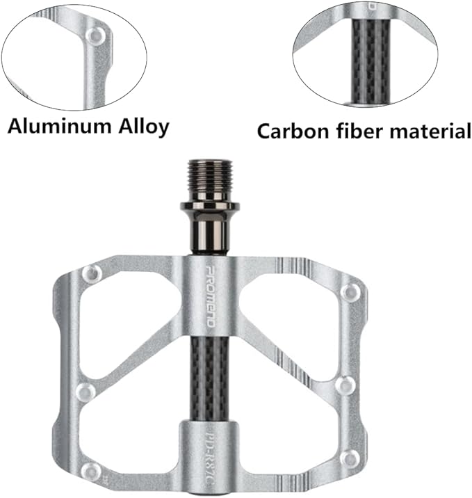 Aluminum Alloy & Carbon Fiber MTB Pedals - 9/16" Sealed 3-Bearing System | Lightweight Non-Slip Platform for Road, Mountain & BMX Bikes