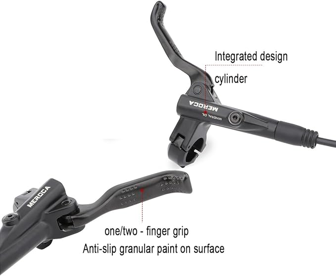 FukkeR 4-Piston Mountain Bikes Brakes Kit Right Rear 1400mm Mountain Bikes Aluminum Hydraulic Disc Brake Fit 160mm Rotor with Calipers PM/is Adapter for BMX XC Trail