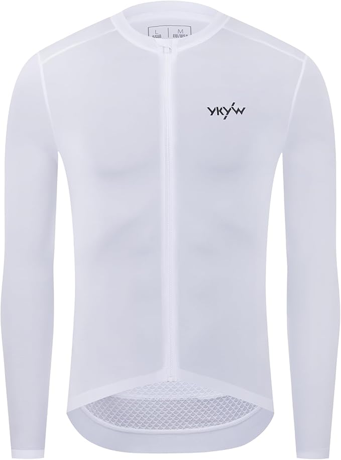 YKYWBIKE Cycling Jersey Men Aero Race Fit, Road Bike Jersey Short Sleeved Moisture Wicking, Breathable,Zip Pocket,UPF50＋