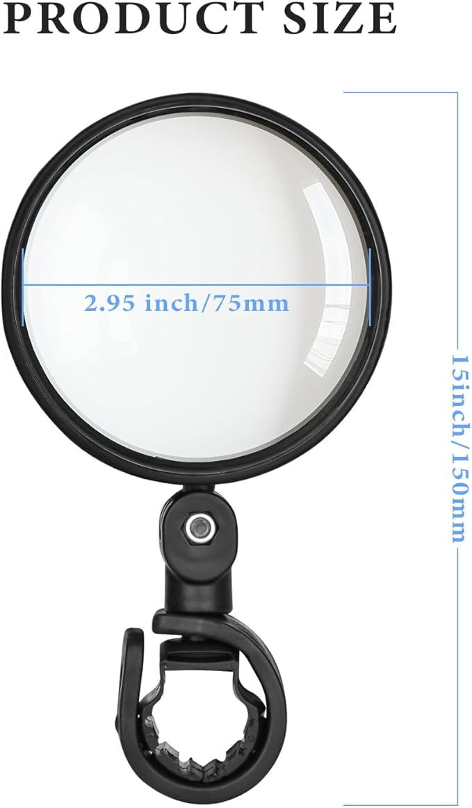 Bike Mirror Bicycle Rear View Mirrors,Rotatable Handlebar Reflectors Foldable Convex Mirror