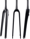 Carbon Fiber Rigid Fork 700C*45C Gravel Fork 1-1/8 Straight/Tapered Threadless Flat Disc Brake Road Bike Fork QR 9mm Lightweight(Tapered Matte Black)