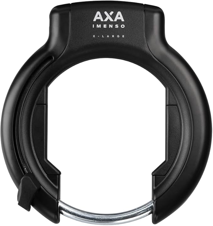 AXA Imenso X Large Retractable Frame Lock - Key is Removable - Wide Opening 70mm - Security Level 12 - Can be Combined with Chain - Black