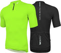 Wulibike Cycling Jersey Men Short Sleeve, Road Bike Shirts 1/4 Zipper with Pockets, Bicycle Clothing Breathable Quick Dry