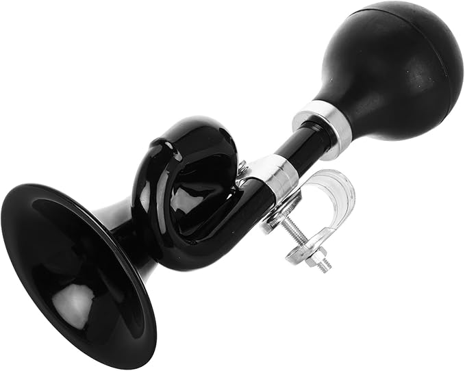BESTYASH Retro Bicycle Air Horn with Spiral Shape, Loud Bike Handlebar Horn for Road and Mountain Bikes, Vintage Cycling Bell for Riding Safety and Warning, Black