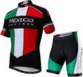 Hotlion Men's Cycling Jersey Sets Gel Pad Summer Bike Clothing Suit Breathable Bike Clothes with 3 Rear Pockets