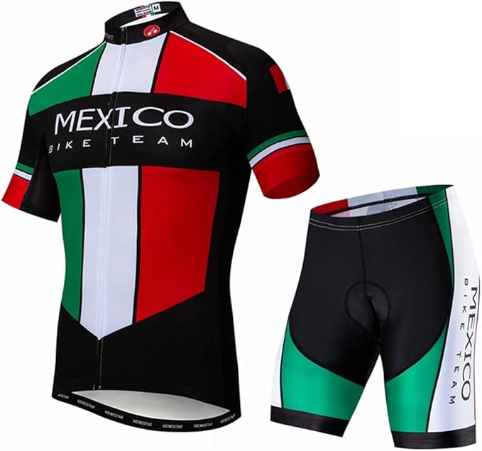 Hotlion Men's Cycling Jersey Sets Gel Pad Summer Bike Clothing Suit Breathable Bike Clothes with 3 Rear Pockets