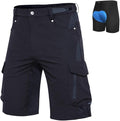 Ally Mens Mountain Bike Shorts 4D Padded Bike Shorts Baggy Cycling Biking Bicycle Biker Shorts Loose-fit with 6 Pockets