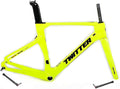Carbon Road Bike Frameset 46/48/50/52/54/56cm 700c Wind Breaking Racing Frame Internal Routing Disc Brake Frame Set Thru Axle 100mm/142mm(Yellow,46CM)