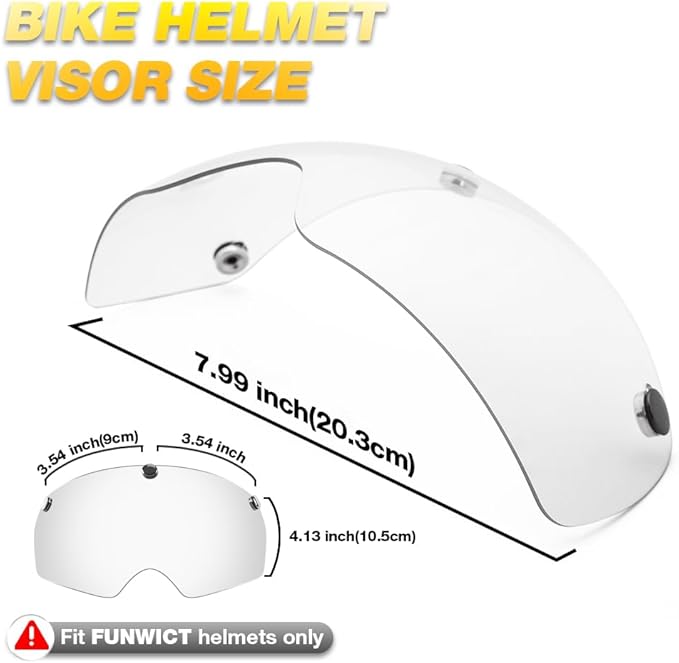 Magnetic Bike Helmet Goggles, Removable/Detachable Sun Visors Shield for Cycling Bicycle Helmet FW001