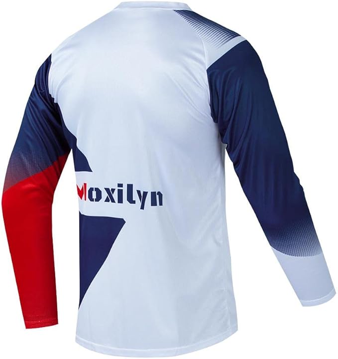 Men's MTB Shirt Long Sleeve Off-Road Motocross Cycling Jersey Mountain Bike Shirts Quick-Dry Moisture Wicking