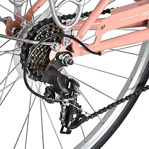 MICARGI 24/26 Inch Adult Cruiser Bicycle Hybrid Bike 1/7 Speeds Commuter Bike for Women, Men, Seniors,Step-Through or Step-Over Bike Steel Frame Multi Colors Style