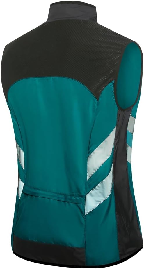 WOSAWE Men's High Visibility Cycling Wind Jacket Water Resistance Reflective Windbreaker