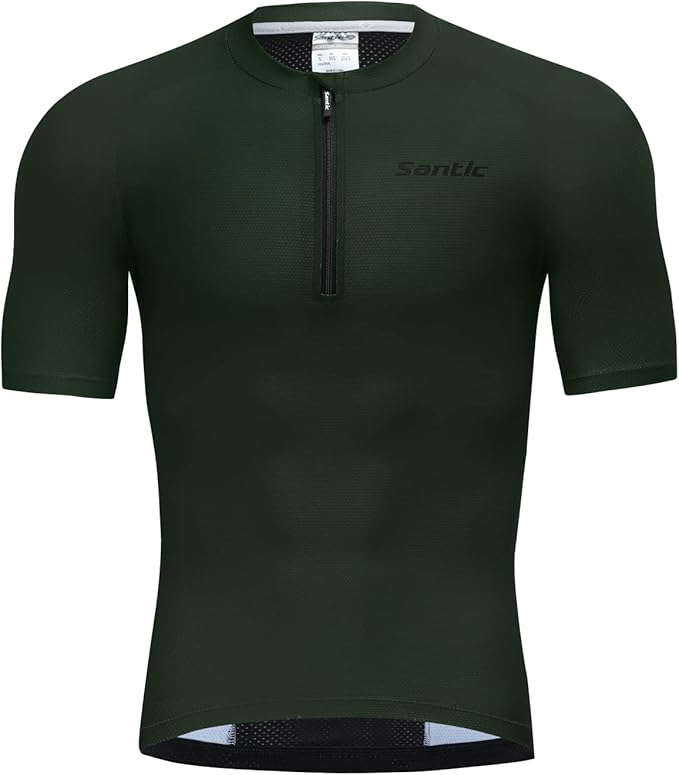Santic Men’s Cycling Jersey Short Sleeve Bike Shirts for Men Bicycle Jacket with Pockets Breathable & Quick Dry Yorkson