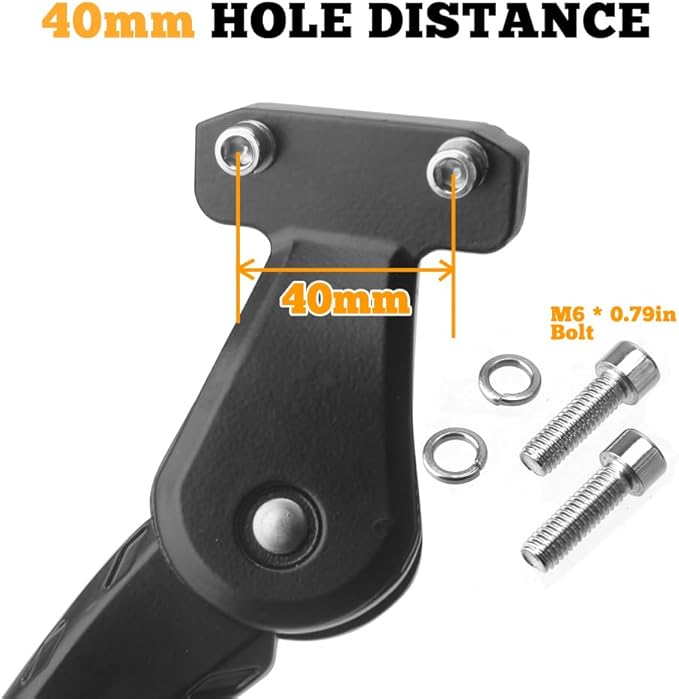 Height Adjustable Bicycle Kickstand Aluminum Alloy Strong Rear Mount Kick Stand for 16-22inch Bikes,Ebikes (40mm Hole Distance only)