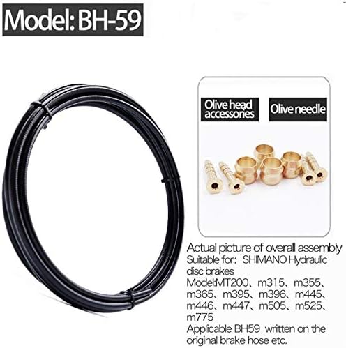 YBEKI 2500mm Kevlar Teflon Hydraulic Disc Brake Hose Kit with Brass Fittings – Compatible with Shimano BH59/BH90, SRAM, Magura