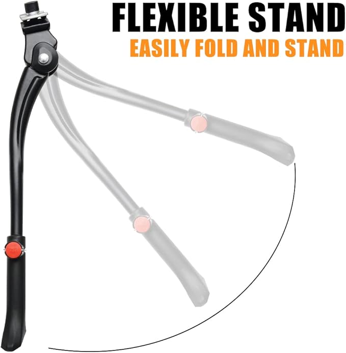 Bike Kickstand Adjustable Aluminium Alloy Bicycle Kickstand Bike Side Kickstand Fit for 26" 28" 29” Mountain Bike/Road Bike/BMX/MTB (Center Stand (Black) for 26-27-28 inch bike)