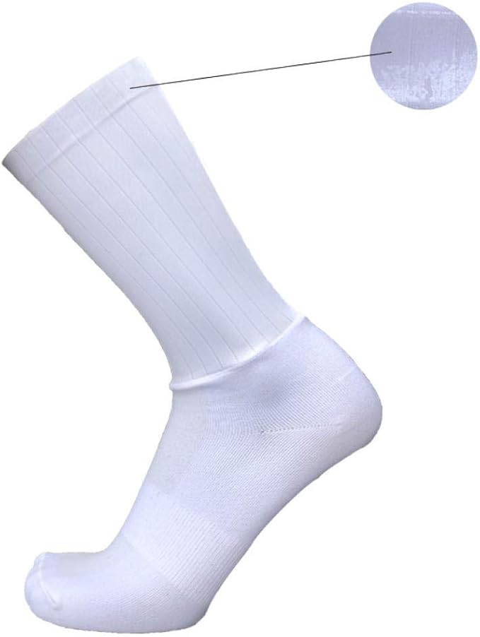Socks For Men Anti-Slip Silicone Summer Aero White Line Cycling Sports Running Socks-White_One_Size_(35-46)