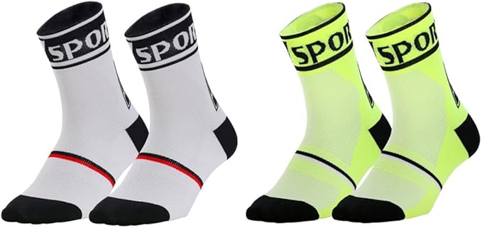 Cycling Socks Pro Mens Womens Riding Socks Bicycle Bike Sport Ankle Athletic Socks XC MTB BMX Black White Pink Blue Green