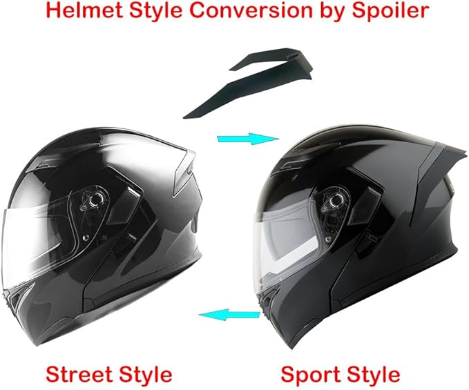 1Storm Motorcycle Modular Full Face Helmet Flip up Dual Visor Sun Shield: HB89