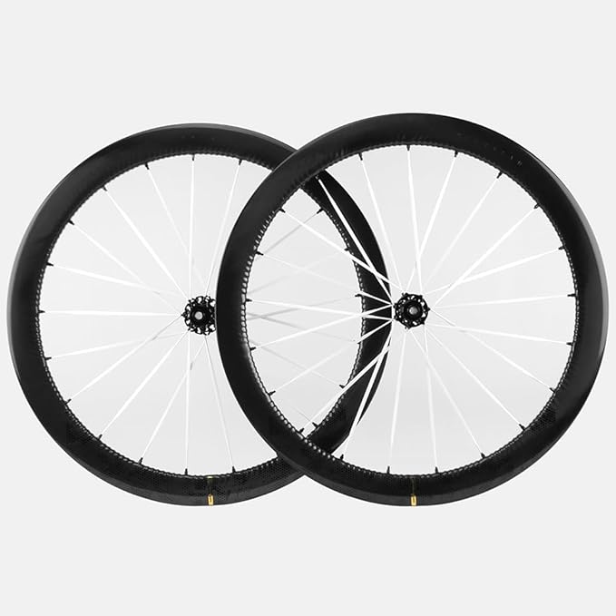 SUPERTEAM S-All Carbon EVO Road Bike Wheelset 36T Ratchet SystemDisc Brake Tubeless 700c 50mm Depth 28mm Width Center Lock Thru Axle, White Carbon Spoke Ultralight 1425g