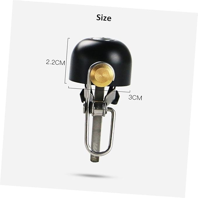 PRETYZOOM Copper Vintage Bike Bell with Loud Crisp Sound Anti-Rust Cycling Accessory for Road Mountain Folding Bikes Easy Install Safety Warning Ring for Riders Black