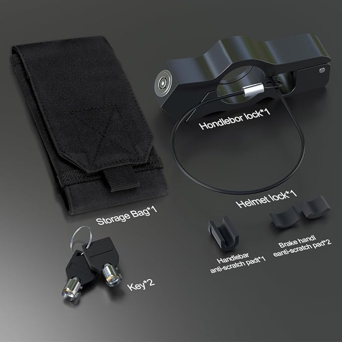 Helmet & Motorcycle Lock Combo - Brake Lock Anti-Theft for Mopeds, Motorbikes, ATVs, Dirt Bikes & Street Bikes
