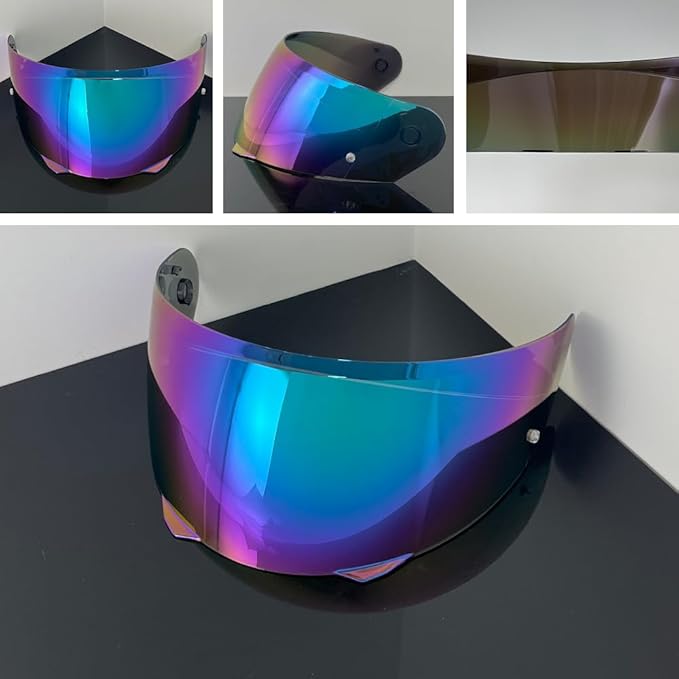 i90 Face Shield Visor Sunscreen for HJC HJ-33 i90/i91,Helmet Visor Replacement Windshield Sunshield (Rainbow-Day use only)