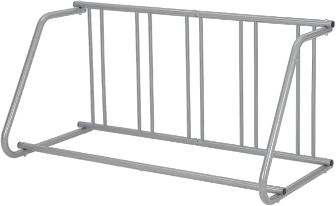 Floor Bike Rack, 5-Bike Single-Side Grid Bicycle Floor Parking Stand, Sturdy Garage Bike Rack, Compact Storage Stand for Streets, Yards & Bike Events