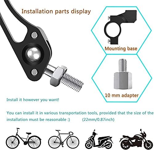 Bike Mirrors Handlebar Rearview Mirror, Bicycle Mirrors for Handlebars 2 pack, Bike Mirrors for Handlebar for Electric Bike, Mountain Bike, and Fixed Gear Bike (black1)