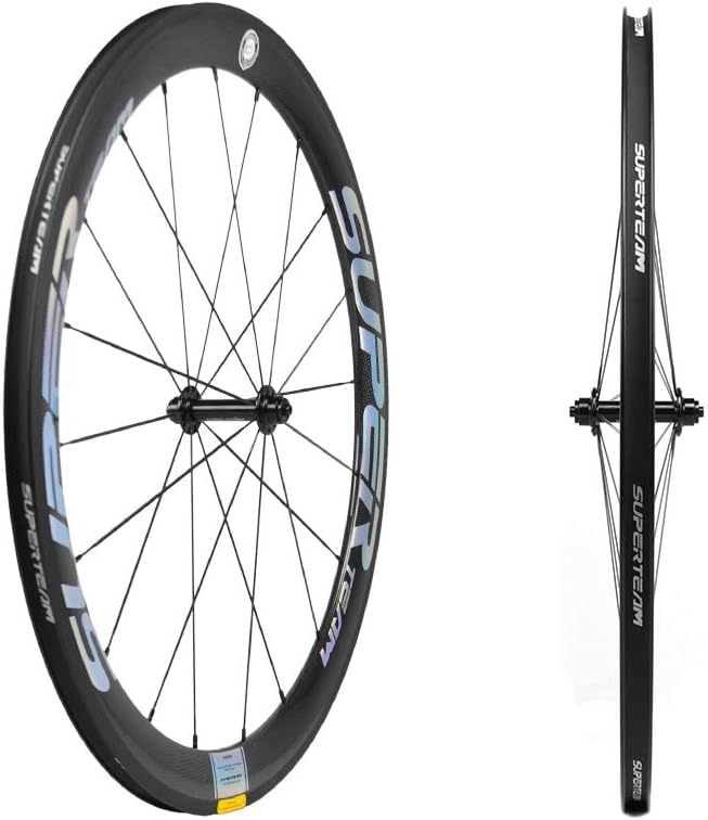 Superteam Carbon Fiber Road Bike Wheels 700C Clincher Wheelset 50mm Matte 23 Width