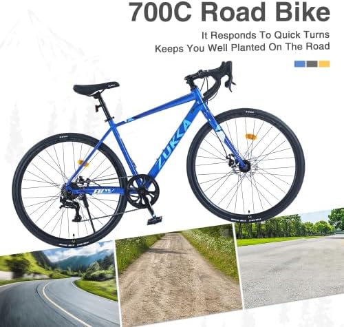 700C Road Bike,7 Speed Road Bike, for Men Women,Aluminum Alloy Frame