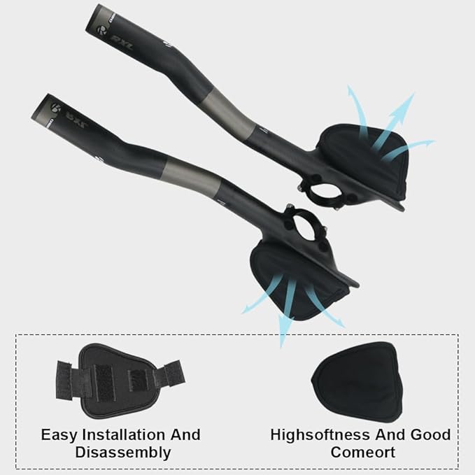 aero bars for road bike profile designs triathlon bike handlebar RXL SL aerobars triathlon rest handlebar 340mm clip on aero bars 3K matte grey compact aero handlebars