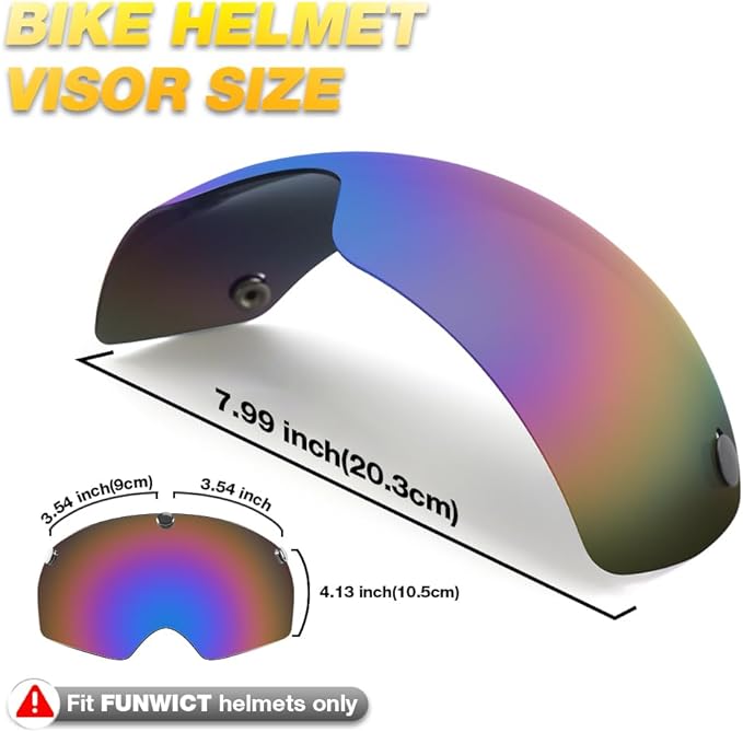 Magnetic Bike Helmet Goggles, Removable/Detachable Sun Visors Shield for Cycling Bicycle Helmet FW001