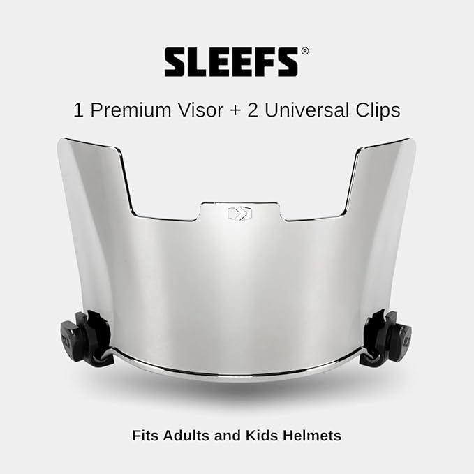 SLEEFS Clear Football Visor for Helmet - Professional Football Visor - Face & Eye Shield - Fits Youth & Adult Helmets - Includes Quick Visor Clips for Easy Installation