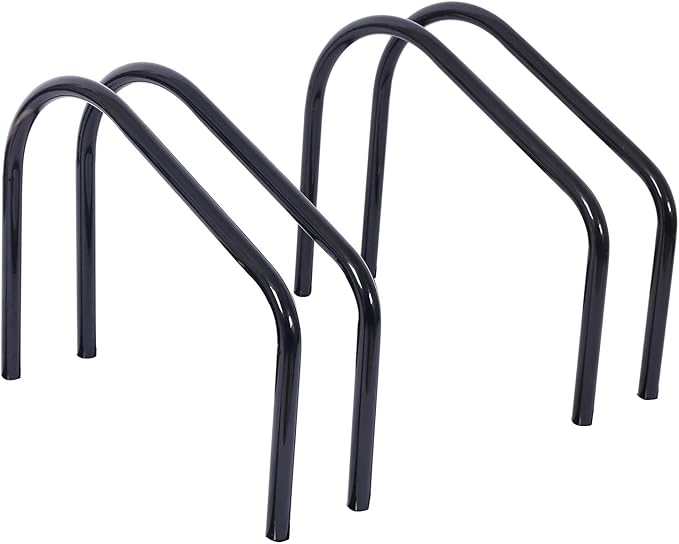 2-Bike Floor Stand, Heavy-Duty Bike Parking Rack for Garage Storage, Indoor/Outdoor Bicycle Floor Stand Fits 22–28" Wheels, Holds Tires up to 2.15", Steel Bike Organizer for Mountain & Road Bikes,Blac