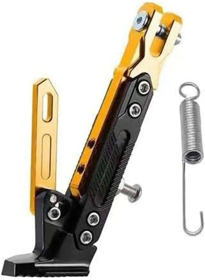 Motorcycle Adjustable Kickstand for Kawasaki KX450 2002-2025, Aluminum Side Stand Non Slip Foot Pad Stable Parking Support Motorcycle Scooter Bike,Yellow