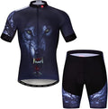 Hotlion Men's Cycling Jersey Sets Gel Pad Summer Bike Clothing Suit Breathable Bike Clothes with 3 Rear Pockets