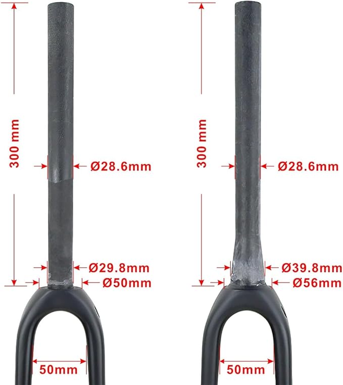 Gravel Bikes Rigid Fork 700C Road Bikes Fork Full Carbon Fiber Disc Brake Front Fork 1-1/8" Straight/Tapered Tube Hard Fork Quick Release 9 * 100mm(Straight)