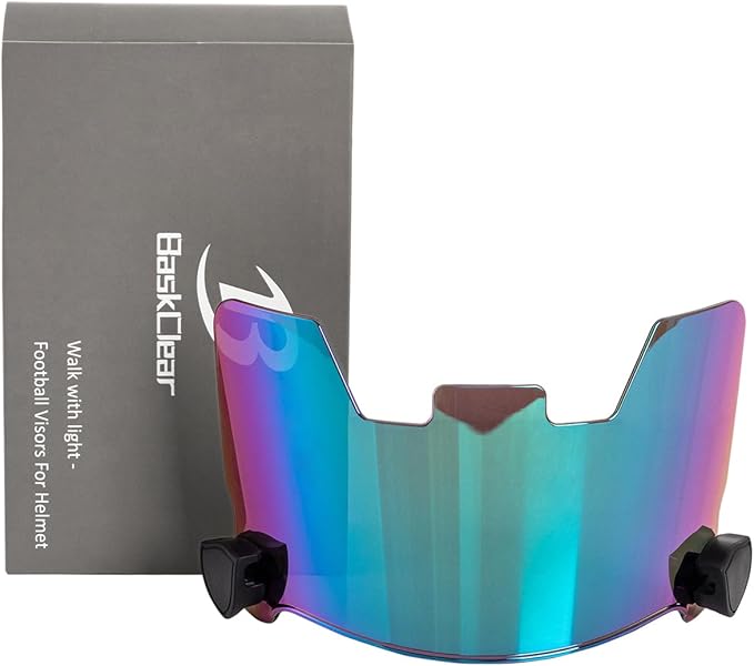 Football Visor Helmet Clear Visor, Scratch Resistant, UV Block, Anti-Fog, Anti-Cracking. Fits Youth and Adult Football Helmets.
