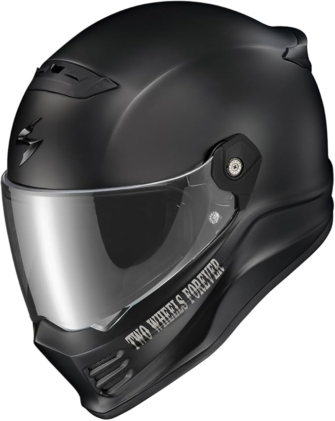 ScorpionEXO Covert FX Full Face Adult Motorcycle Helmet Street Fighter Style - Bluetooth Ready Speaker Pockets DOT ECE VTWIN Visionary (Matte Black - Large)