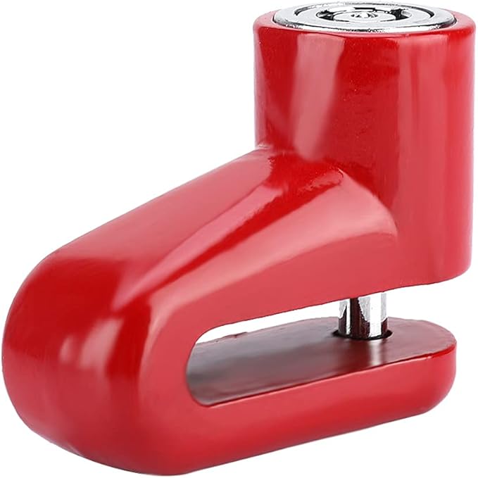 Heavy Duty Motorcycle Disc Lock, AntiTheft Pin Brake Wheel Security Lock with Alarm, Durable Bike Protection for Motorcycles & Scooters, Loud 110dB Alarm for Theft (Red)