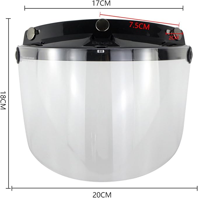 Warm Hat,Windproof 3-Snap Visor Lens Shield for Motorcycle Helmets Flip Up Down Open Face Anti Glaring Accessories