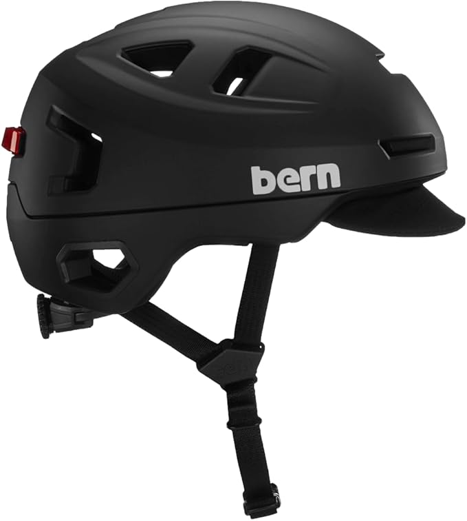 Bern Hudson MIPS Adult Bike Helmet with Rotational Impact Safety, up to 27 MPH│Adjustable│Safety Light Included│For Bikes, E Scooters, E Bikes +│Fully Certified