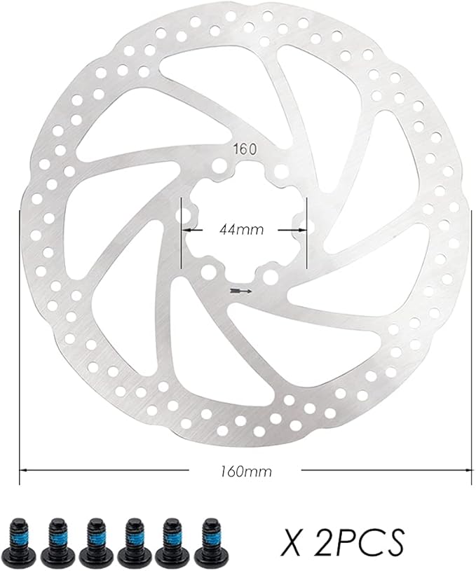 JFOYH 4-Piston MTB Hydraulic Brake Set with 160mm Floating Disc Rotors, Front and Rear Hydraulic Disc Brake Kit for MTB(Pre-Bled, Included Original Pads)