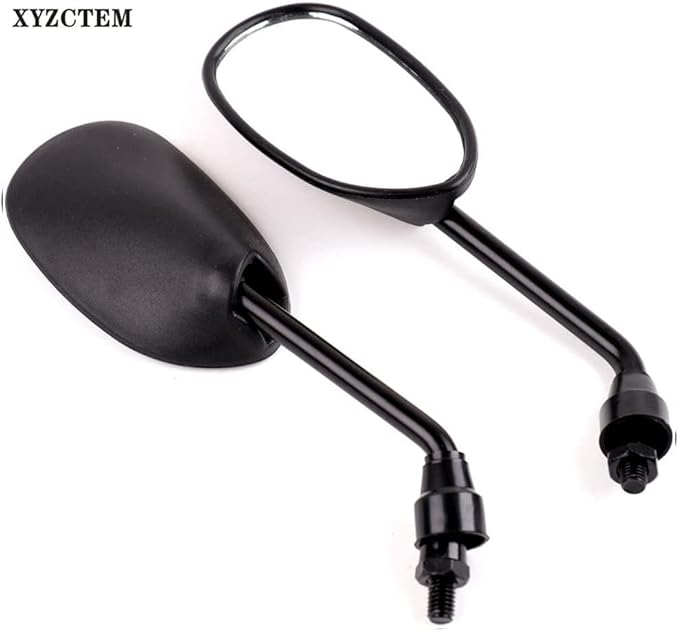 XYZCTEM Black Retro Style Side Rearview Mirror w/ 7/8" Handlebar Mount 8mm Adaptor For Mountain Bike BMX Bicycle Motorcycle Dirt Bike ATV Cruiser Chopper-Pair
