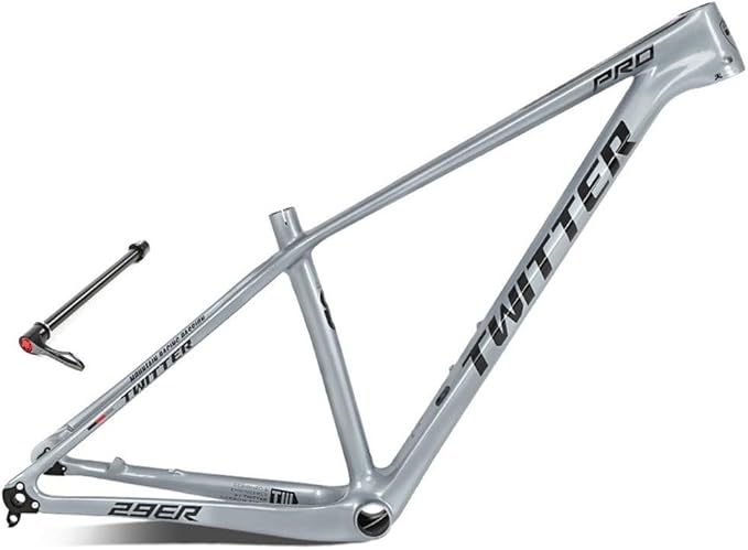 Carbon Mountain Bike Frame 27.5er 29er Hardtail Bike Frame XC/AM 15''/17''/19'' Disc Brake Bike Frame Thru Axle 12x142/148mm Internal Routing(Light Gray,27.5 * 17'')
